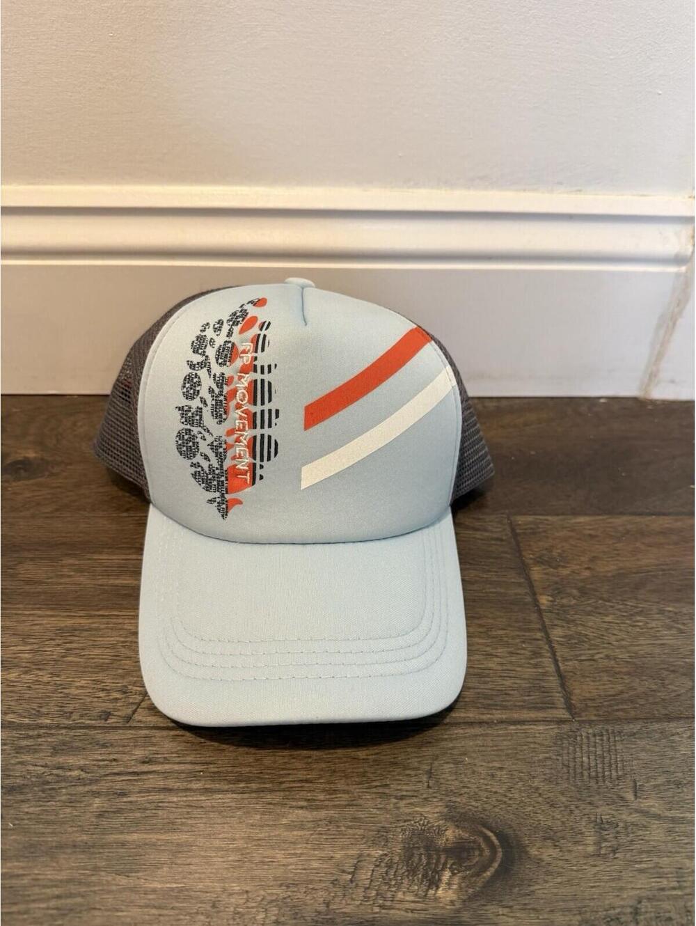 Free People Movement Trail Runner Trucker Hat Blue Big Logo